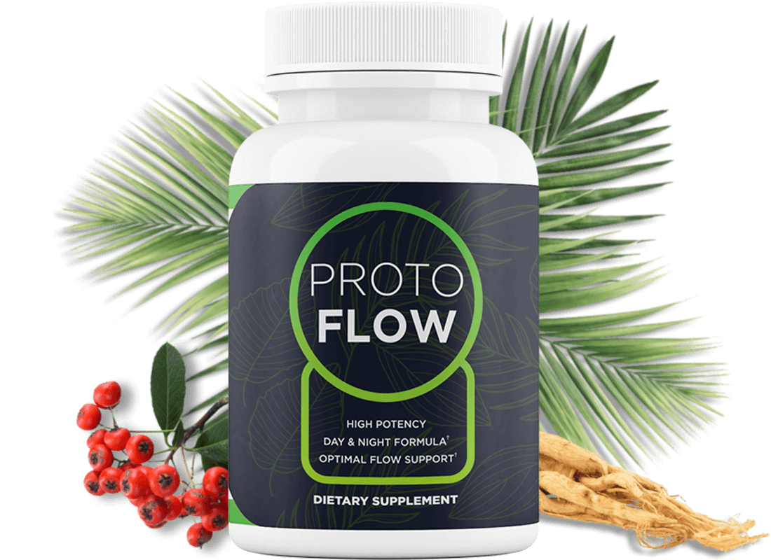 Protoflow prostate support supplement bottle with natural ingredients